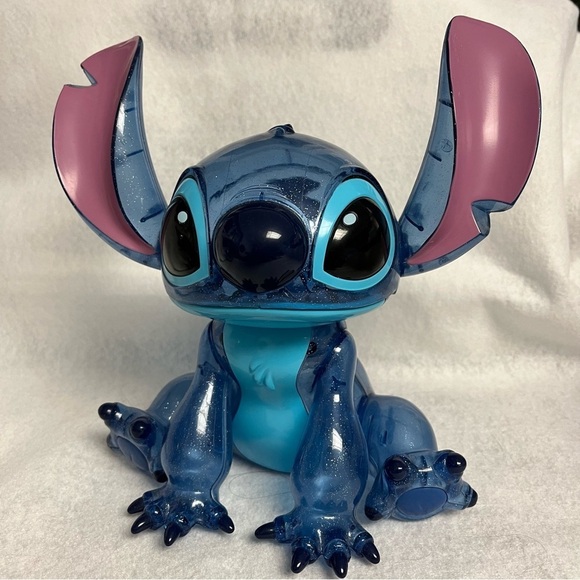 Disney Accessories - SOLD Lilo & STITCH Blue Clear Glitter Plastic Figure Disney Store Japan 9.5 in
